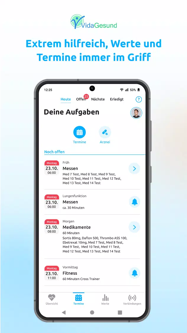 Diabetes-App + Blutdruck-App Screenshots