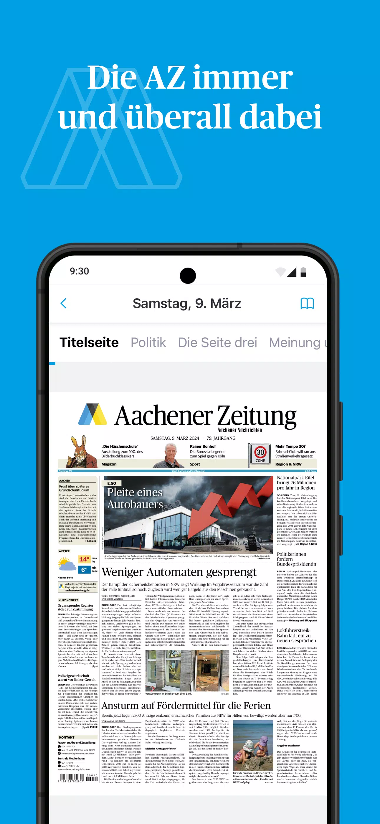 Aachener Zeitung E-Paper スクリーンショット