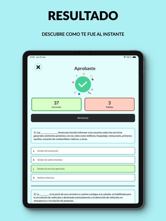 Simulacro MTC Perú 2024 iPad Screenshots