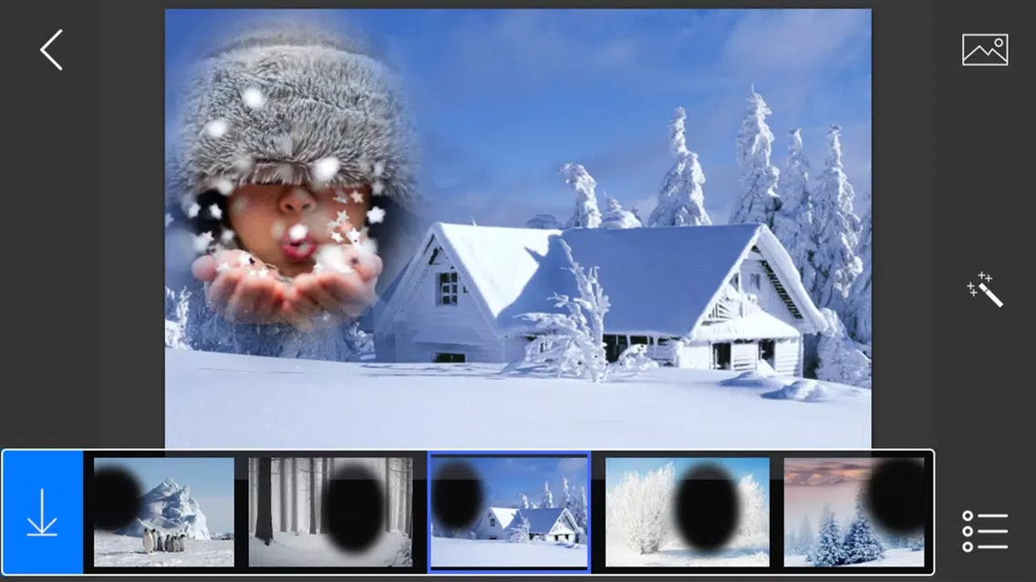 Snowfall Photo Frames - make eligant and awesome photo using new photo frames Screenshots