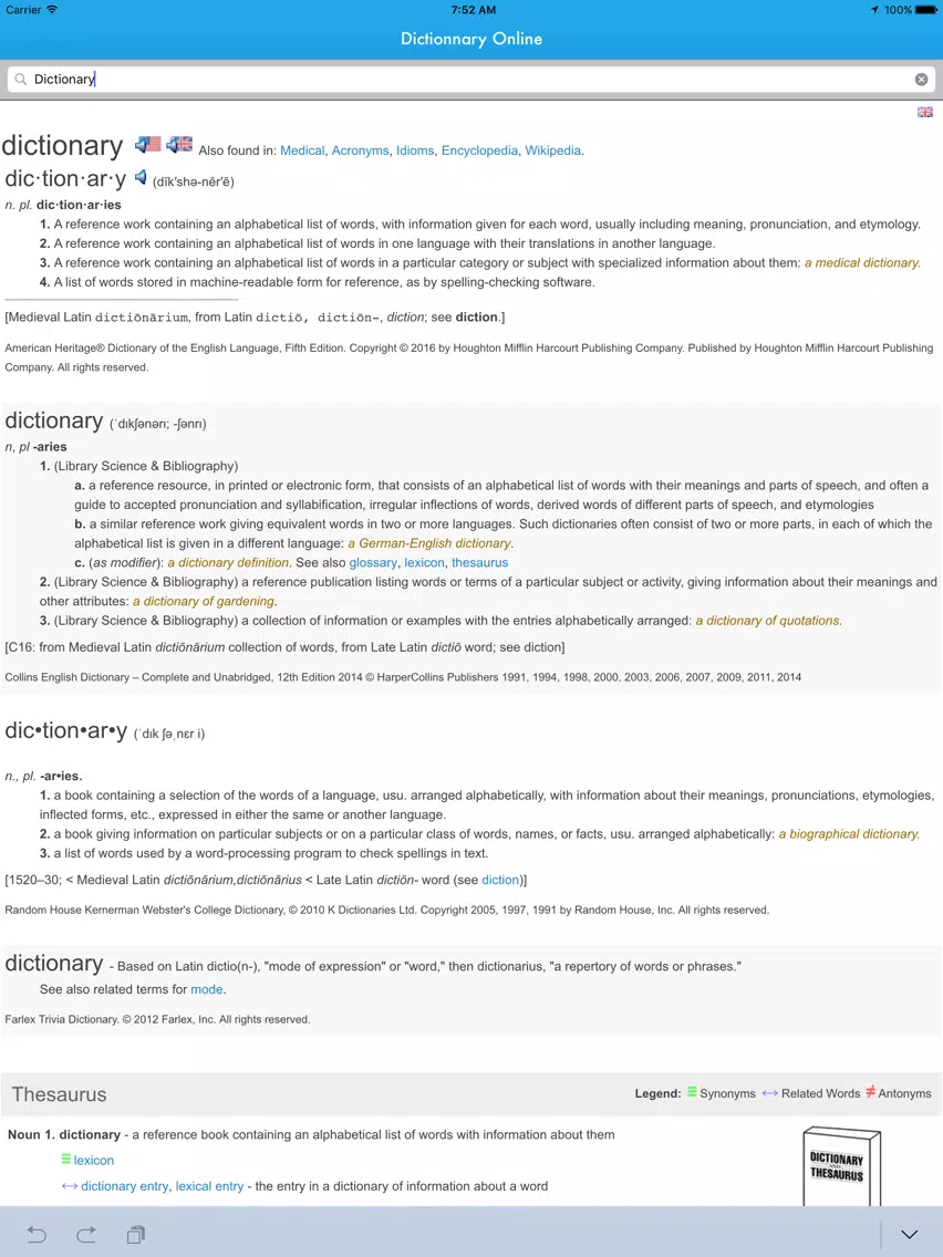 Dictionary - The Dictionary Online iPad Screenshots