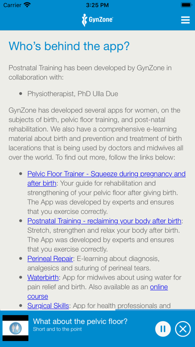 Postnatal Trainer Screenshots