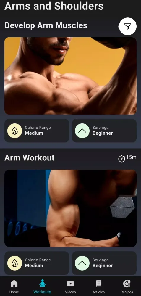 Dumbbell Home Workouts & Plans Screenshots