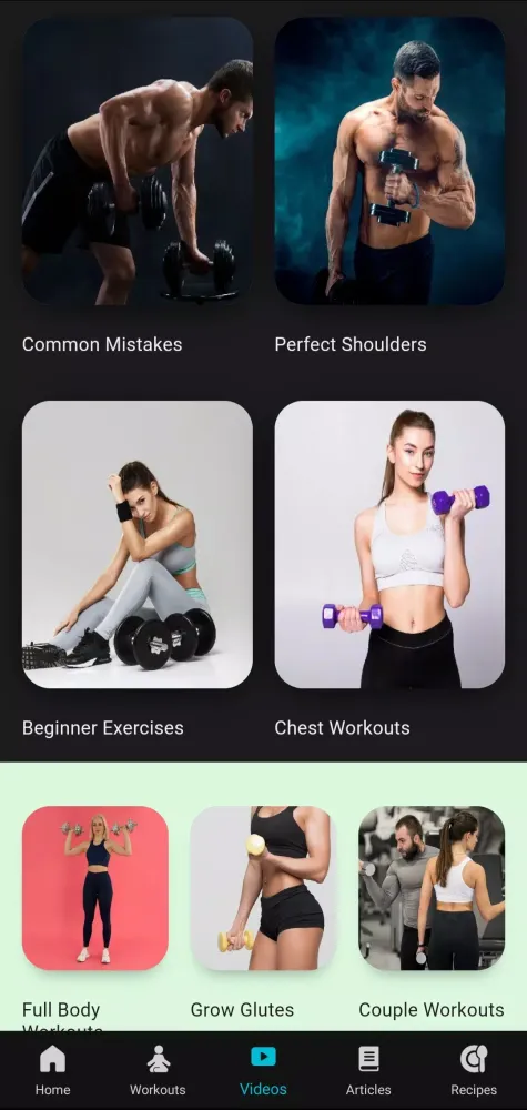 Dumbbell Home Workouts & Plans Screenshots