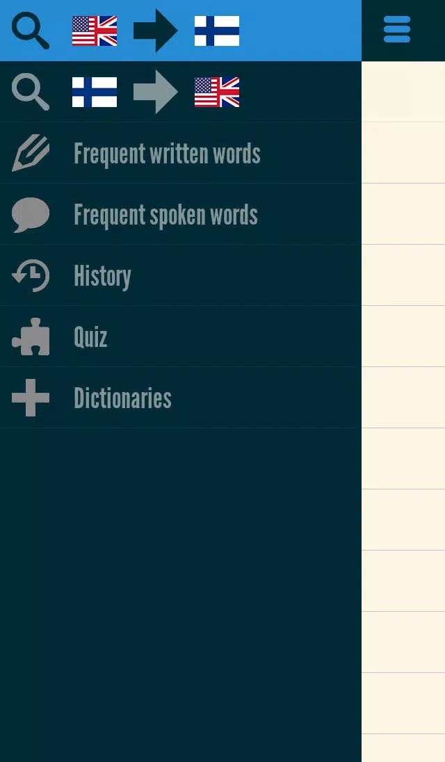 Tangkapan skrin Easy Learning Finnish - Translate & Learn - 60+ Languages, Quiz, frequent words lists, vocabulary