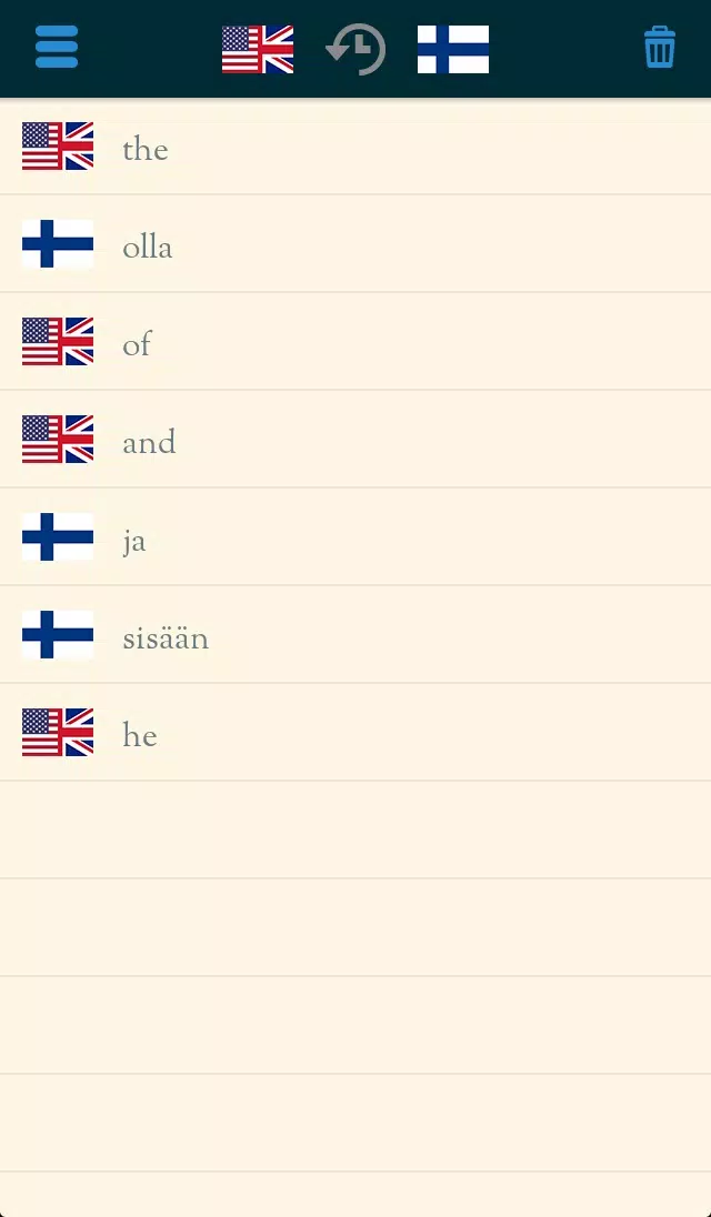 Tangkapan skrin Easy Learning Finnish - Translate & Learn - 60+ Languages, Quiz, frequent words lists, vocabulary