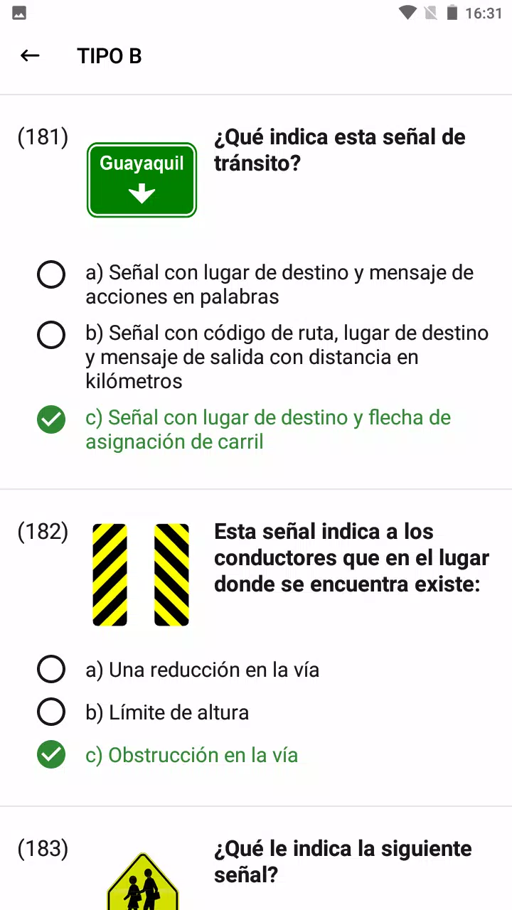 Simulador examen 2024 Ecuador Screenshots