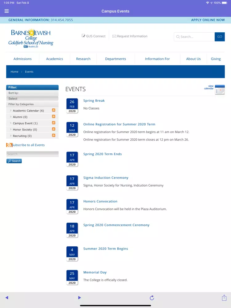 Скриншоты Goldfarb School of Nursing iPad