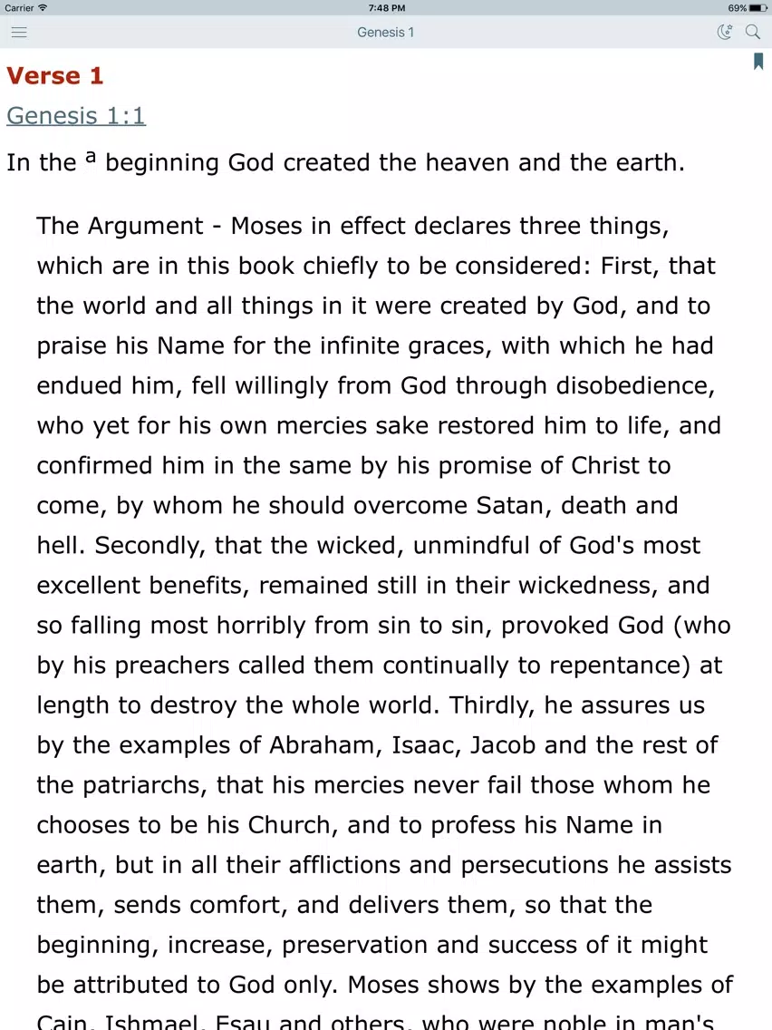 Geneva Study Bible and King James Audio Version iPad Screenshots