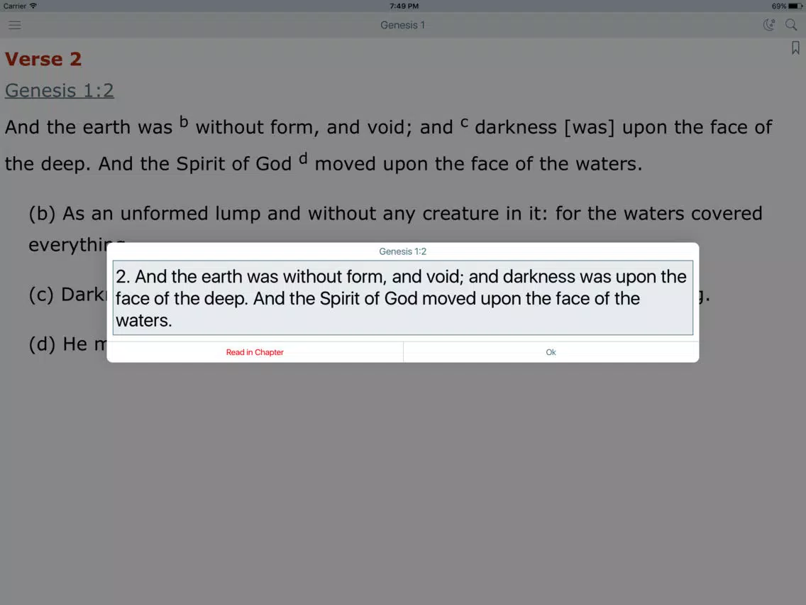 Geneva Study Bible and King James Audio Version iPad Screenshots