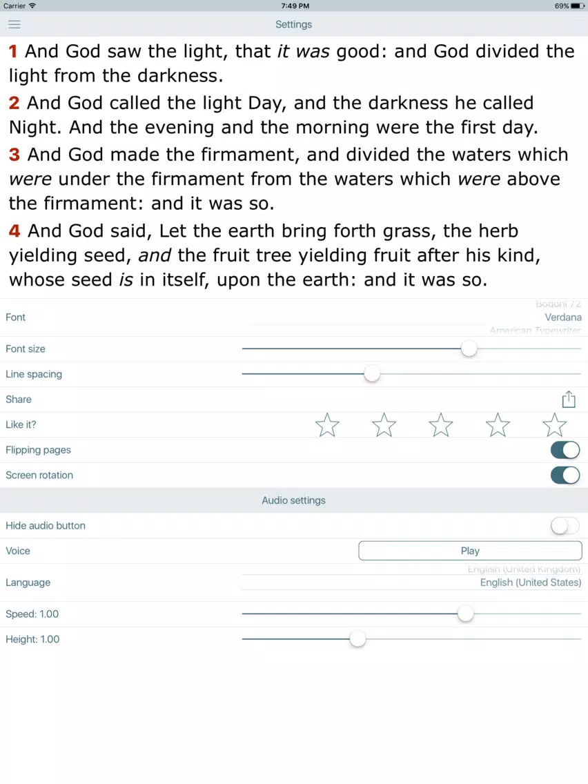 Geneva Study Bible and King James Audio Version iPad Screenshots