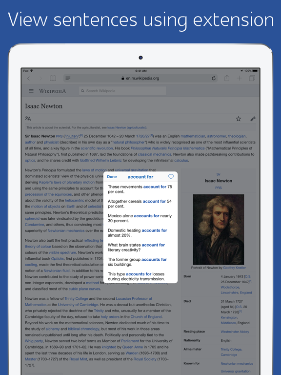 English Sentence Dictionary iPad Screenshots