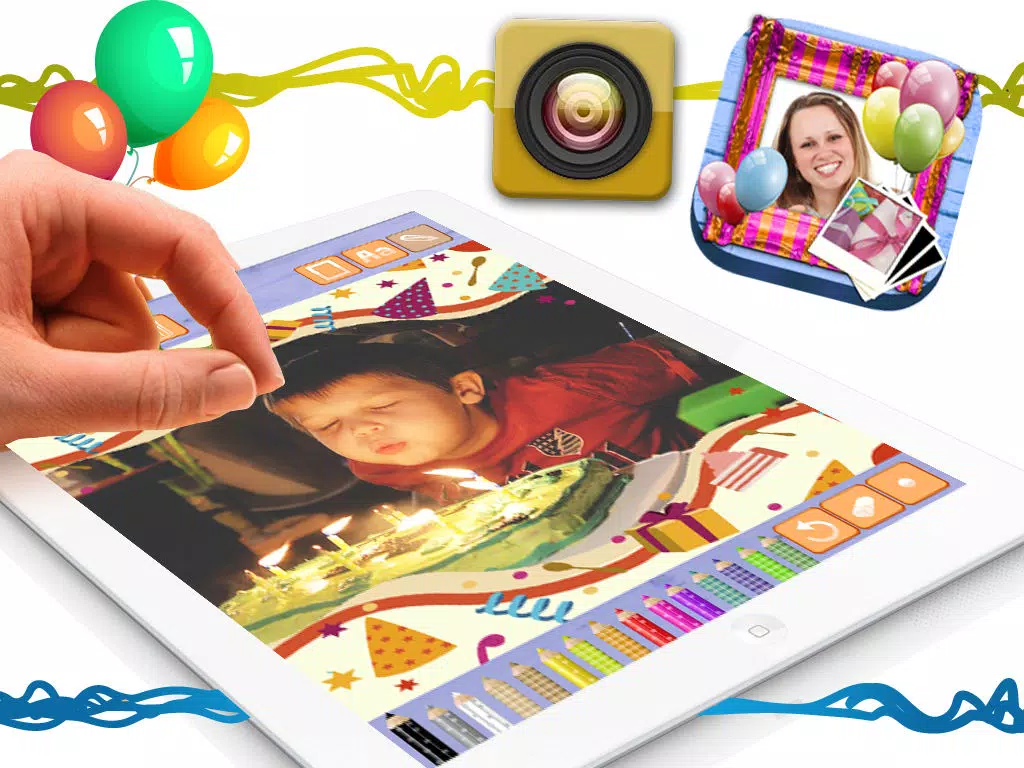 Create birthday cards and design birthday postcards to wish a happy birthday - Premium iPad Screenshots
