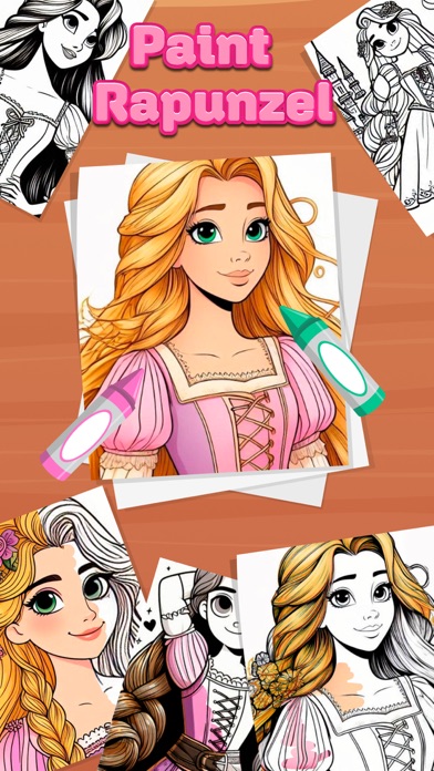 Rapunzel coloring game & paint Screenshots