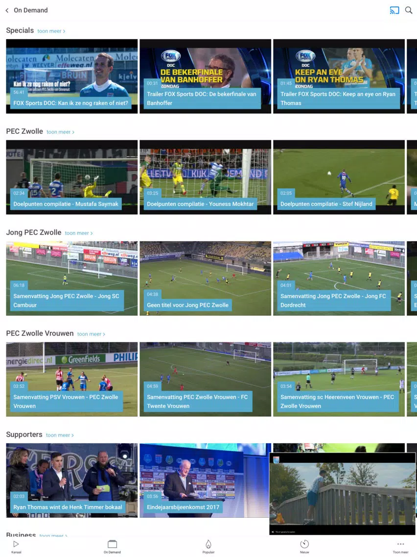 PEC Zwolle TV iPad Screenshots