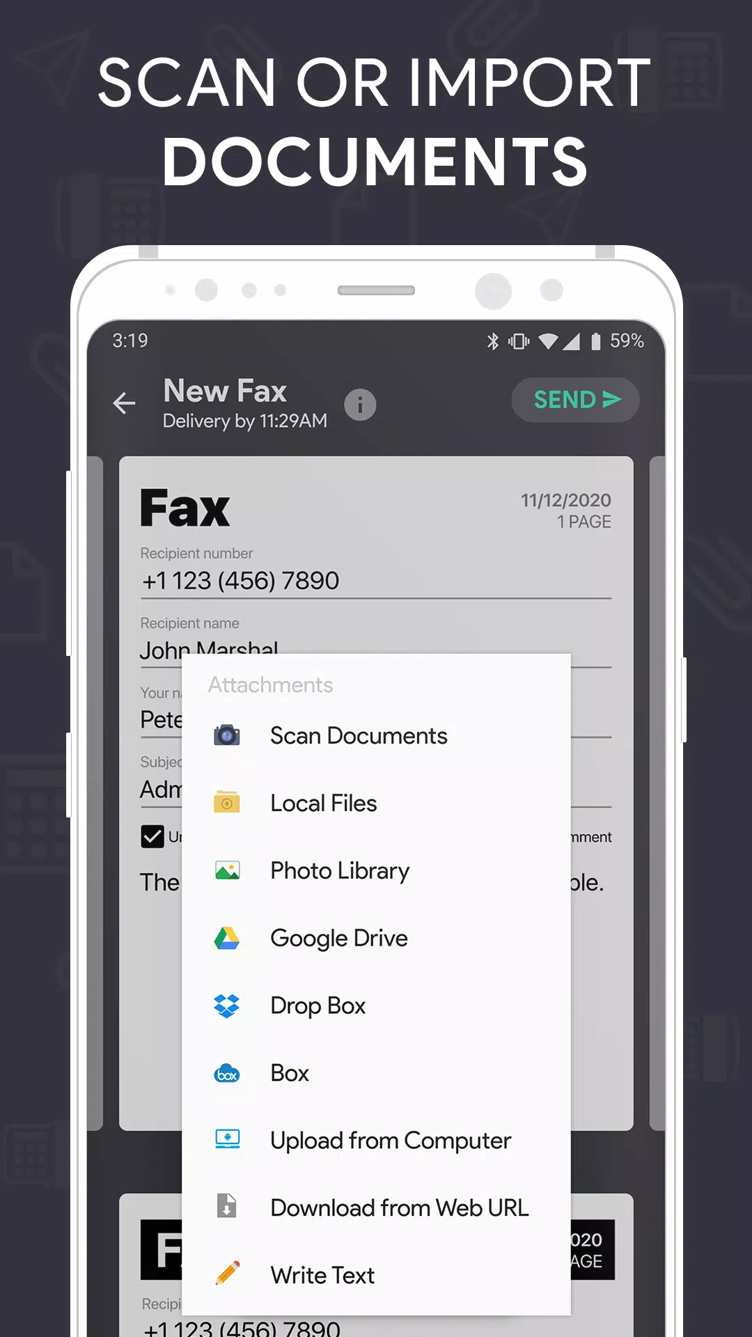 Send Fax plus Receive Faxes Screenshots