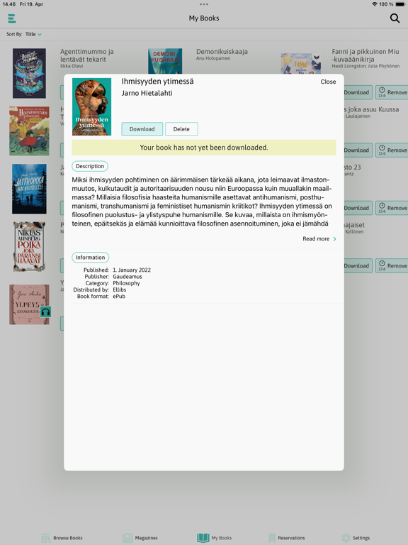 E-kirjasto iPad Screenshots