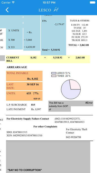 Electricity Bill Screenshots