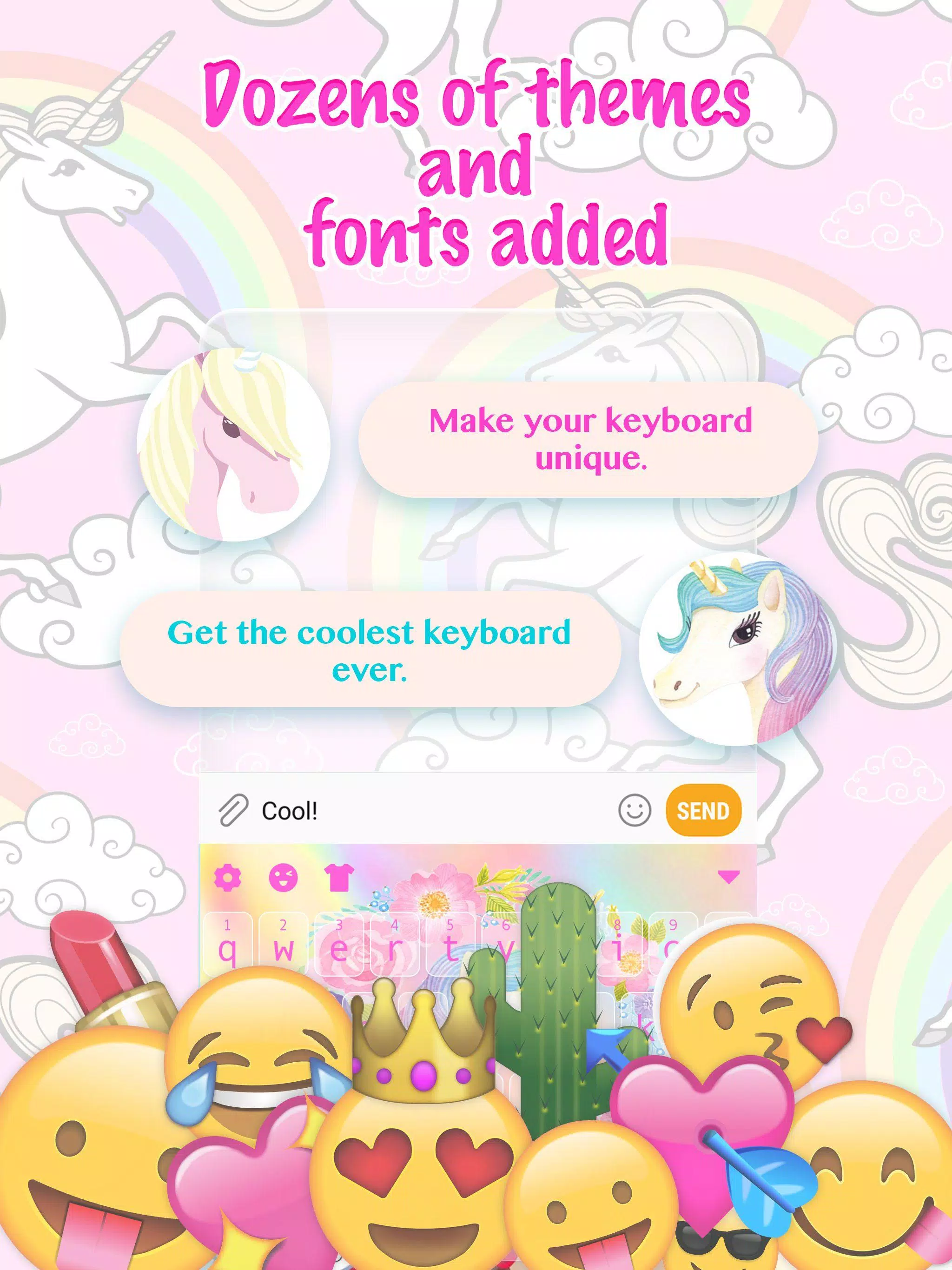 Flower Unicorn Keyboard Theme Screenshots