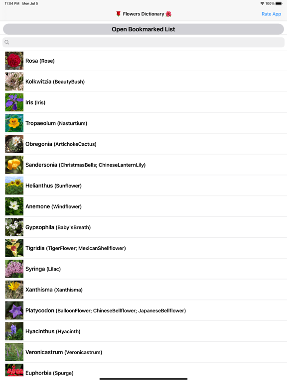 Flowers Dictionary with Images iPad Screenshots