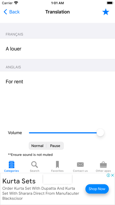 Tangkapan layar French to English using AI