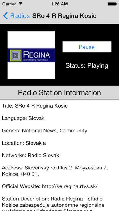 Slovakia Radio Live Player (Slovak / Slovensko) Screenshots