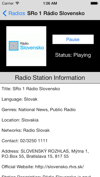 Slovakia Radio Live Player (Slovak / Slovensko) Screenshots