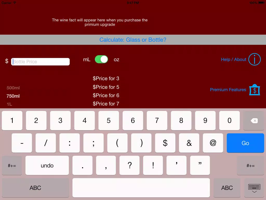 Glass or Bottle iPad Screenshots