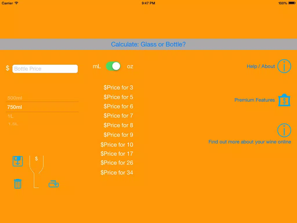 Glass or Bottle iPad Screenshots