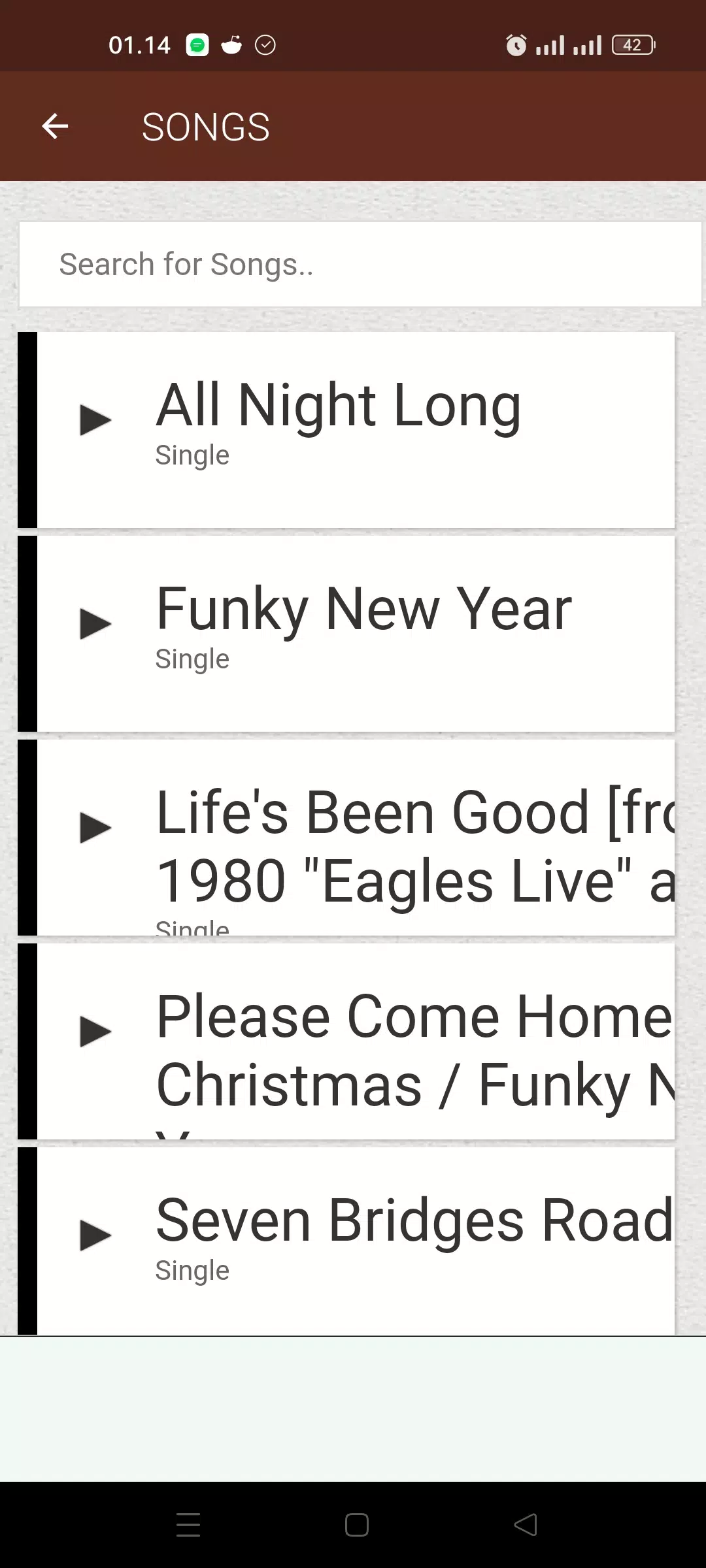 Eagles Lyrics Screenshots