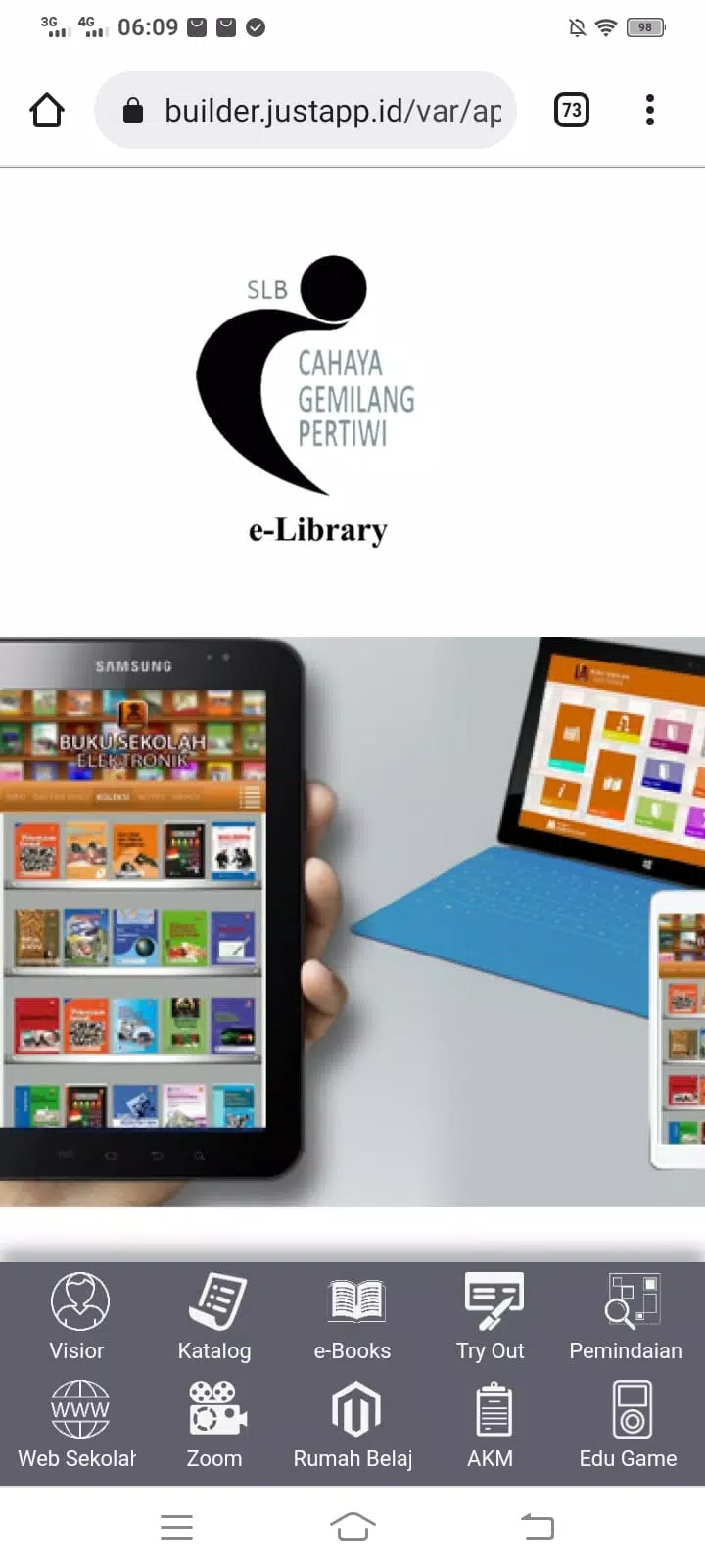 e-Library SLB Cahaya Gemilang Screenshots