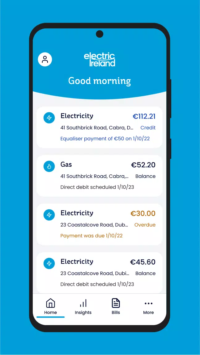 Captures d'écran de Electric Ireland