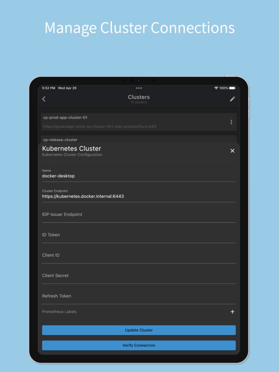 My Infra Manager iPad Screenshots