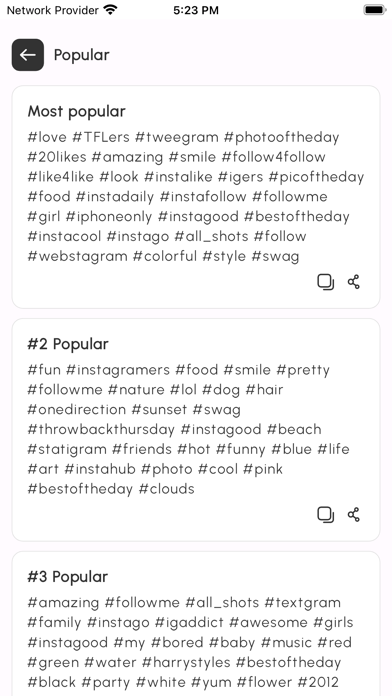 in Tags - Hashtags generator Screenshots