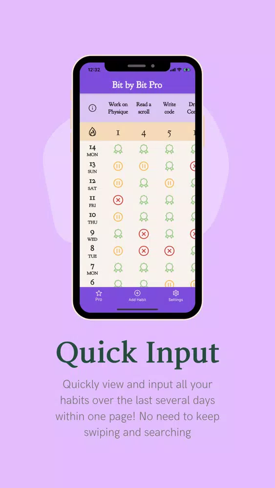 Bit by Bit: Habit Tracking Screenshots