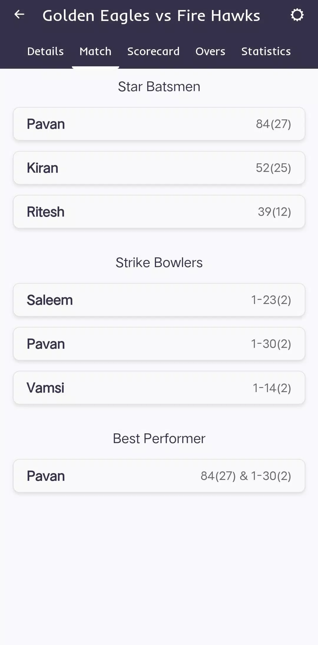 Cricscorer Screenshots
