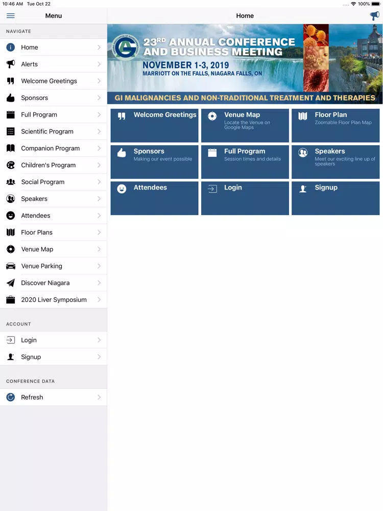 OAG 2019 Annual Conference iPad Screenshots