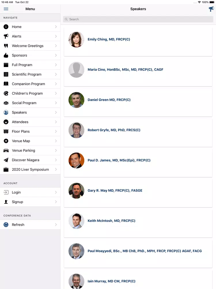 OAG 2019 Annual Conference iPad Screenshots