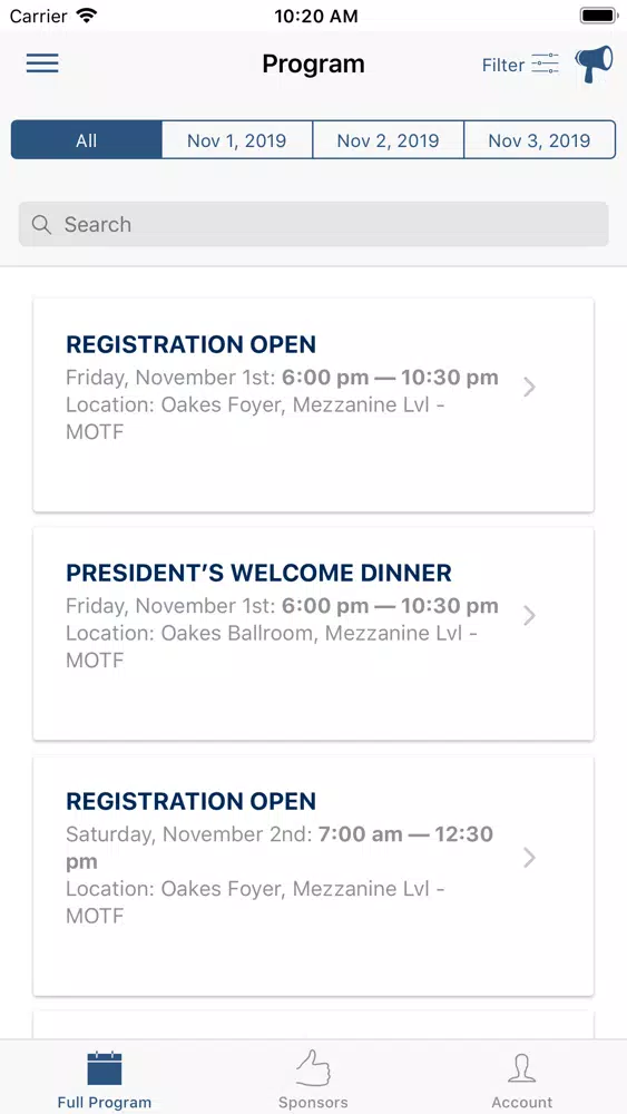 OAG 2019 Annual Conference Screenshots