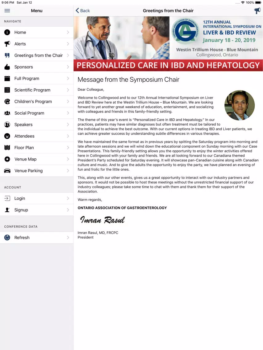 OAG 2019 Liver and IBD Review iPad Screenshots
