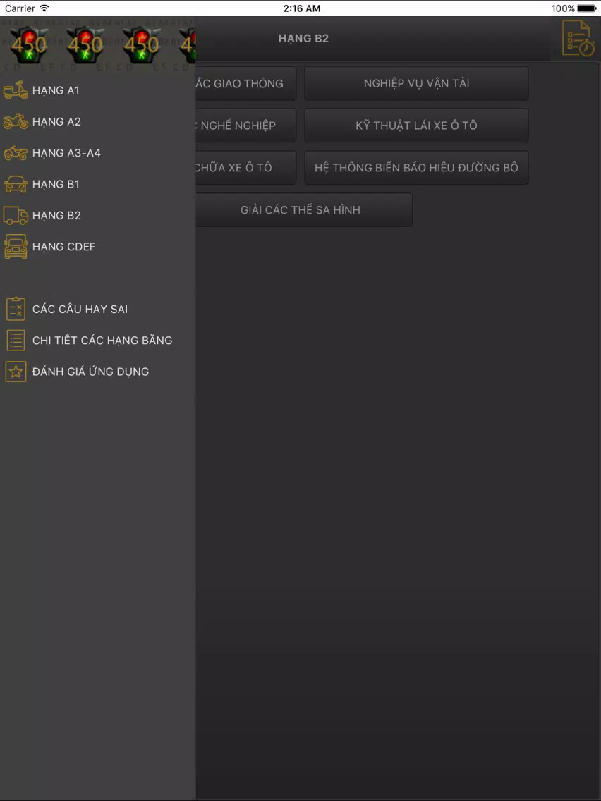 Ôn Thi GPLX 450 iPad スクリーンショット
