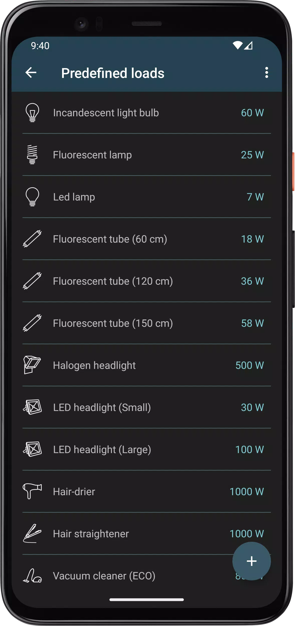 Electrical Cost Screenshots