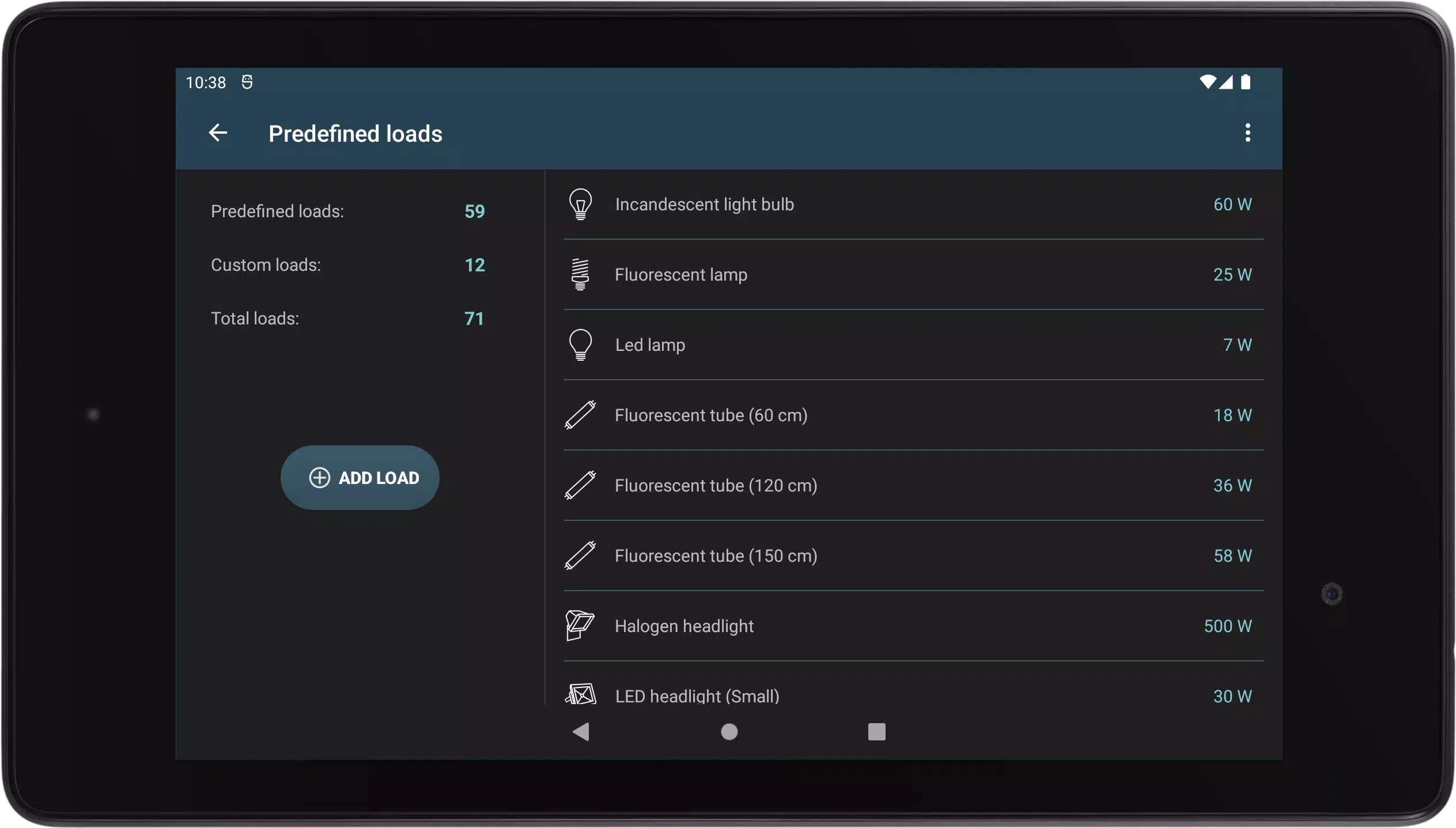Electrical Cost Screenshots