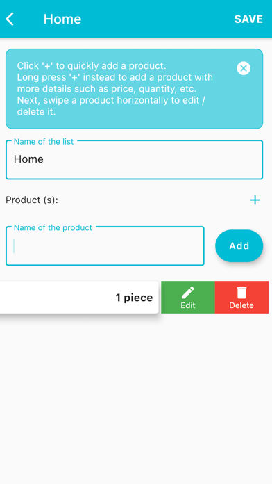 Shared Grocery List Screenshots