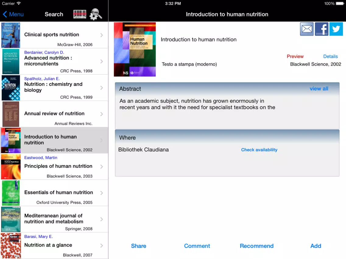 Biblio Claudiana iPad Screenshots