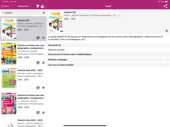 BU INSPÉ Lille HdF iPad Screenshots