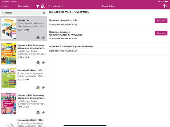 BU INSPÉ Lille HdF iPad Screenshots