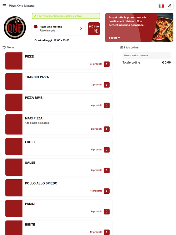 Pizza One Merano iPad Screenshots