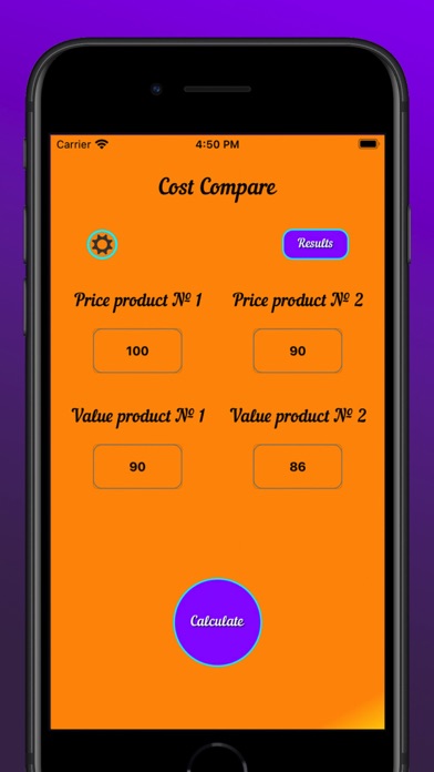 Cost Compare Screenshots