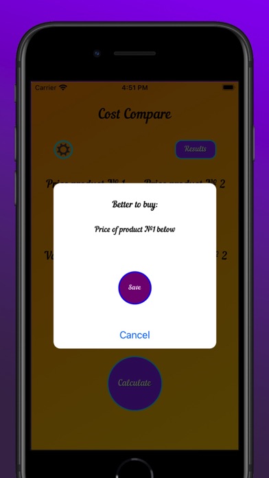 Cost Compare Screenshots